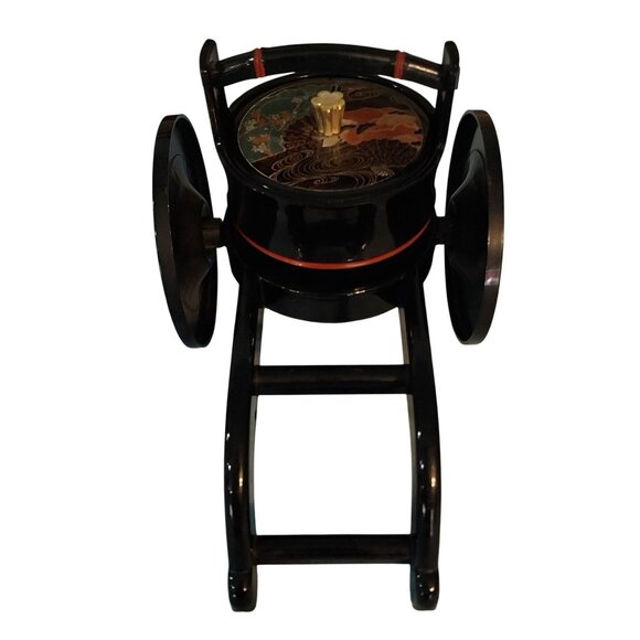 Japanese Rickshaw Carriage 3pc Jewelry Box Tea Caddy Or Serving Dish - Picture 4 of 9